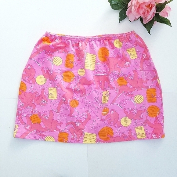 LILLY PULITZER Vintage Strawberry Monke Mini Skirt - Picture 1 of 9